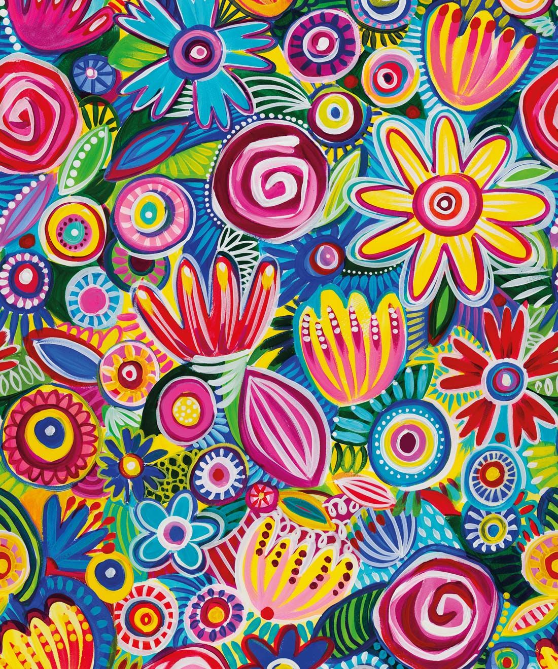 Colour Collaboration Wallpaper • Colorful bright Flower Wallpaper • Swatch