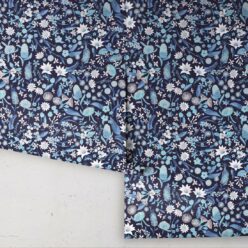 Forest Floral Wallpaper • Blue • Rolls