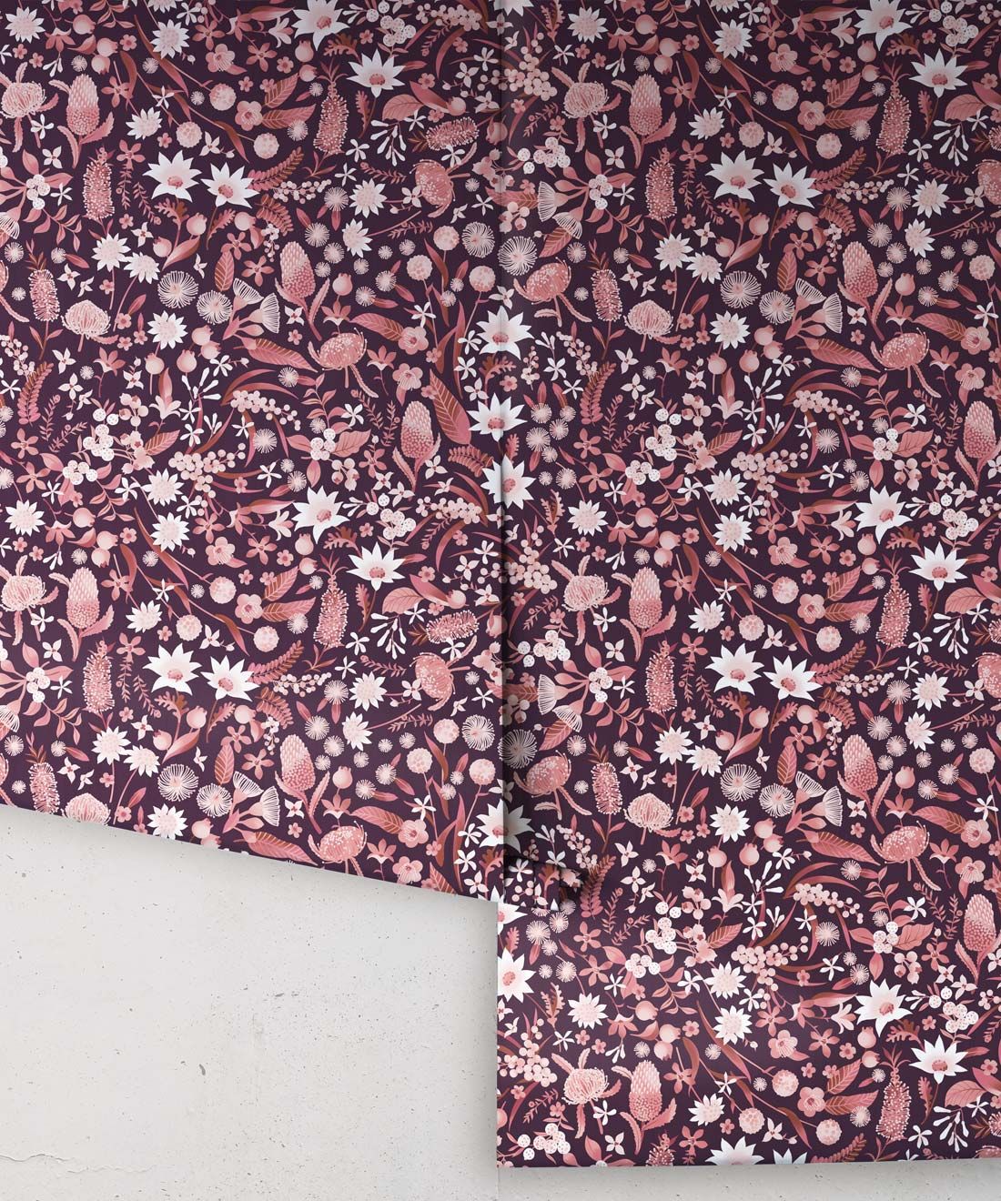 Forest Floral Wallpaper • Mulberry • Rolls