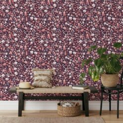 Forest Floral Wallpaper • Mulberry • Insitu
