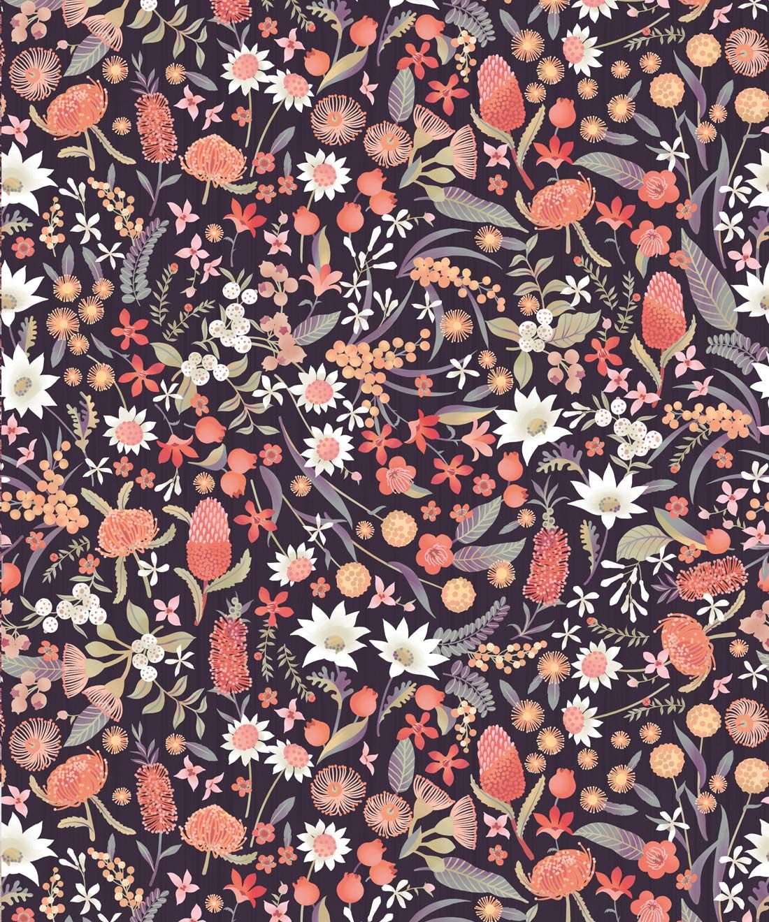 Forest Floral Wallpaper • Rust • Swatch