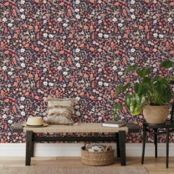 Forest Floral Wallpaper • Rust • Insitu