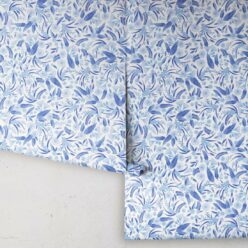Gum Blossom Wallpaper • Blue Mono • Rolls