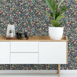 Gum Blossom Wallpaper • Blue Peach • Insitu