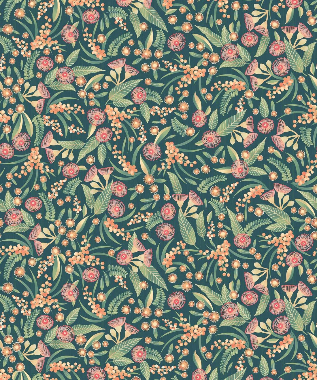 Gum Blossom Wallpaper • Green • Swatch