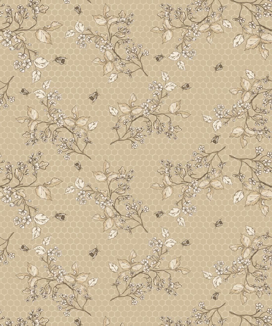 Bee Blossom Wallpaper • Hackney & Co. • Honey • Swatch