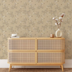 Bee Blossom Wallpaper • Hackney & Co. • Honey • Insitu