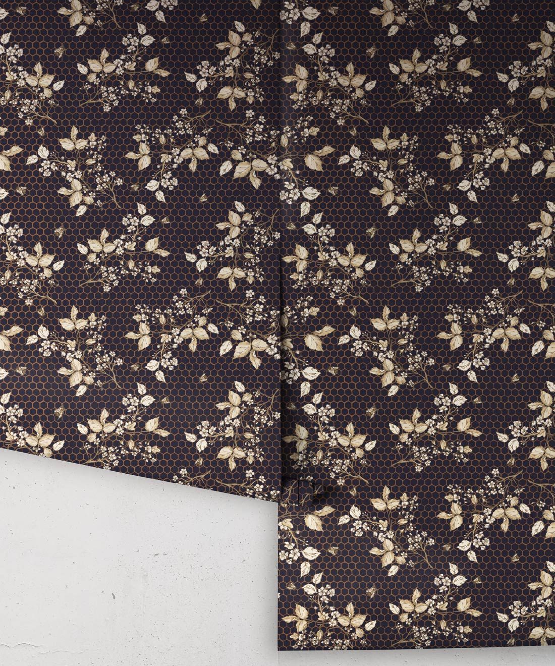 Bee Blossom Wallpaper • Hackney & Co. • Navy • Roll