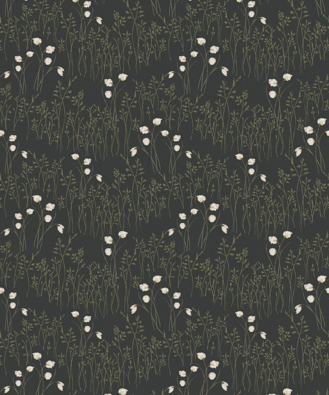 Cotton Grass Wallpaper • Hackney & Co. • Forest Green • Swatch