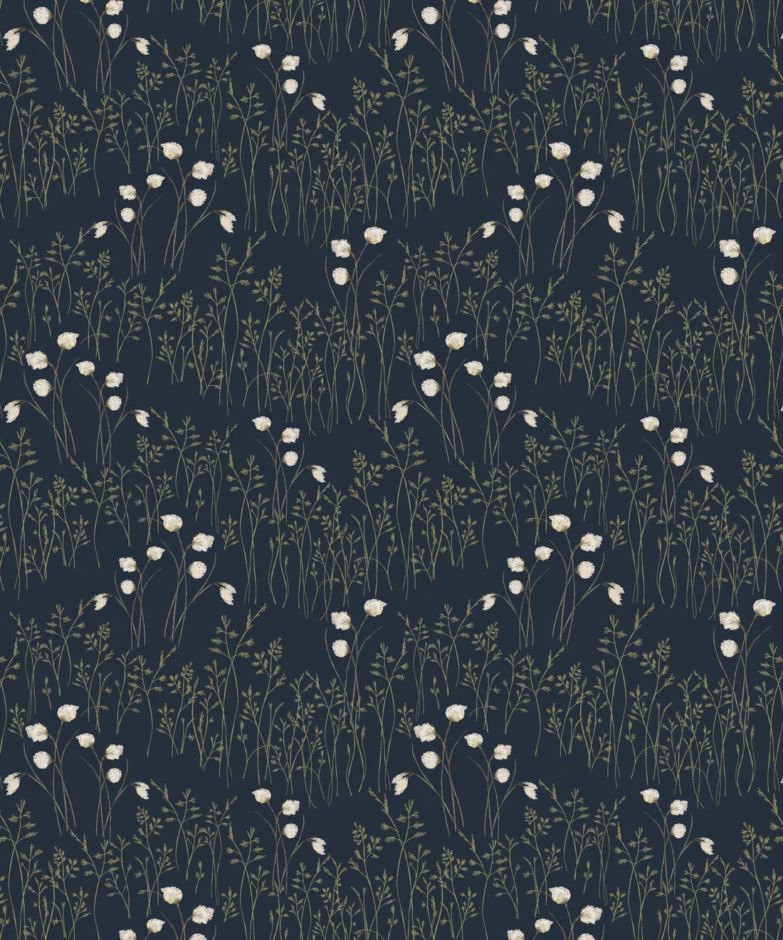 Cotton Grass Wallpaper • Hackney & Co. • Indian Blue • Swatch