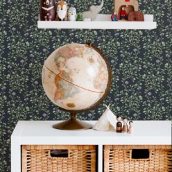 Majoram Wallpaper • Hackney & Co. • Navy • Insitu