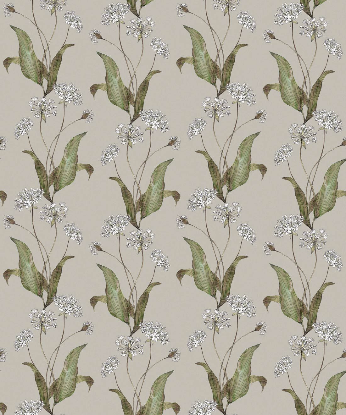 Wild Garlic Wallpaper • Hackney & Co. • French Grey • Swatch