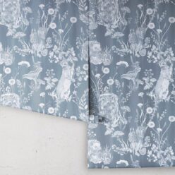 Woodland Friends Wallpaper • Forest Wallpaper with rabbits, hares, raccoons • Iryna Ruggeri • Arctic • Rolls