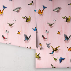 Papilio Wallpaper • Butterfly Wallpaper With Butterflies • Pink • Roll