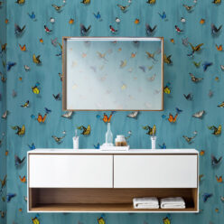 Papilio Wallpaper • Butterfly Wallpaper With Butterflies • Robin Blue • Insitu