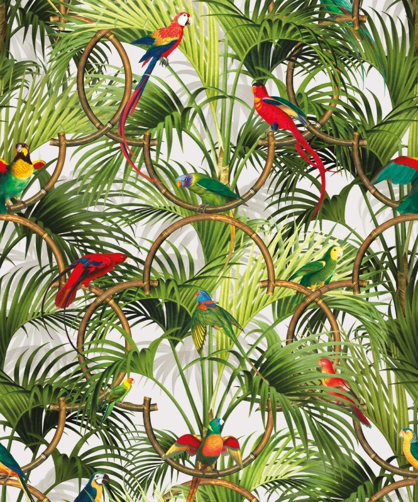 Copacabana • Tropical Parrots Wallpaper • Milton & King