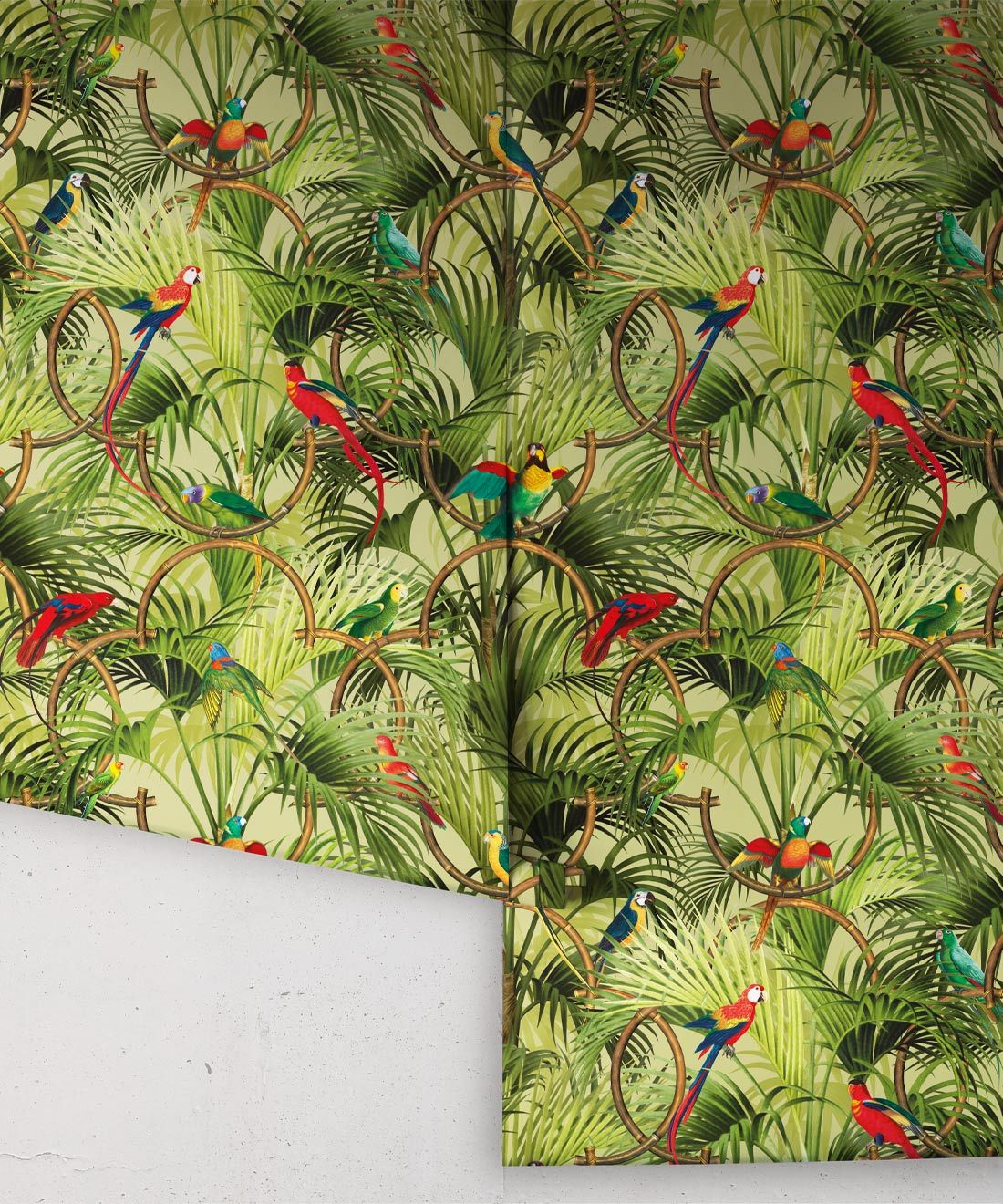Copacabana Wallpaper • Tropical Bird Wallpaper • Greenery • Roll