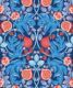 Figs & Strawberries Wallpaper • Botanical Fruit Wallpaper • Blue & Orange • Swatch
