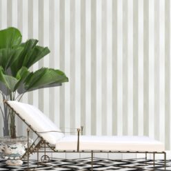 Fresco Stripe Wallpaper • Striped Wallpaper • Beige • Insitu