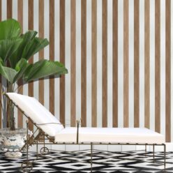Fresco Stripe Wallpaper • Striped Wallpaper • Caramel • Insitu