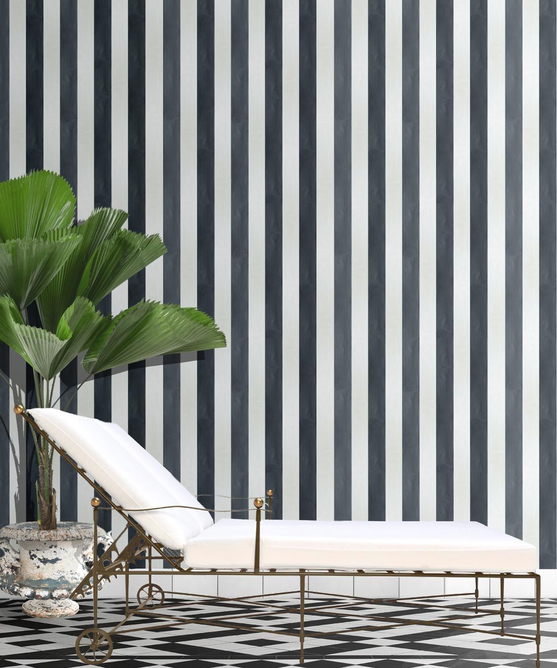 Fresco Stripe Wallpaper • Striped Wallpaper • Caramel • Insitu