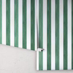 Fresco Stripe Wallpaper • Striped Wallpaper • Green • Rolls