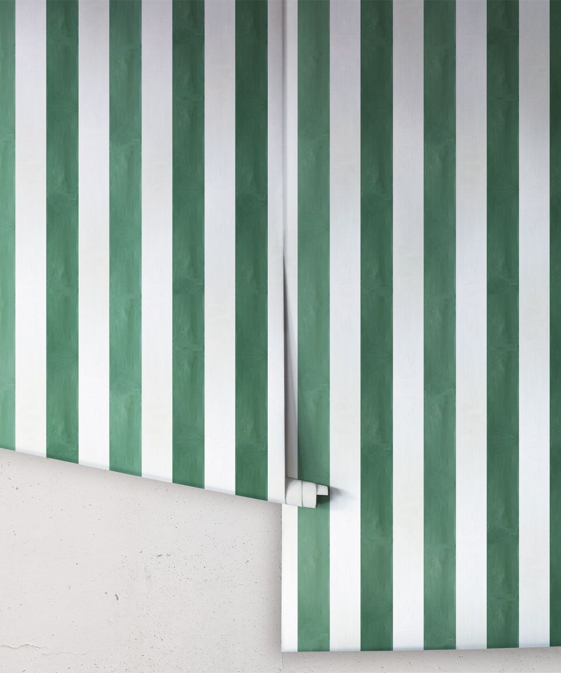 Fresco Stripe Wallpaper • Striped Wallpaper • Green • Rolls