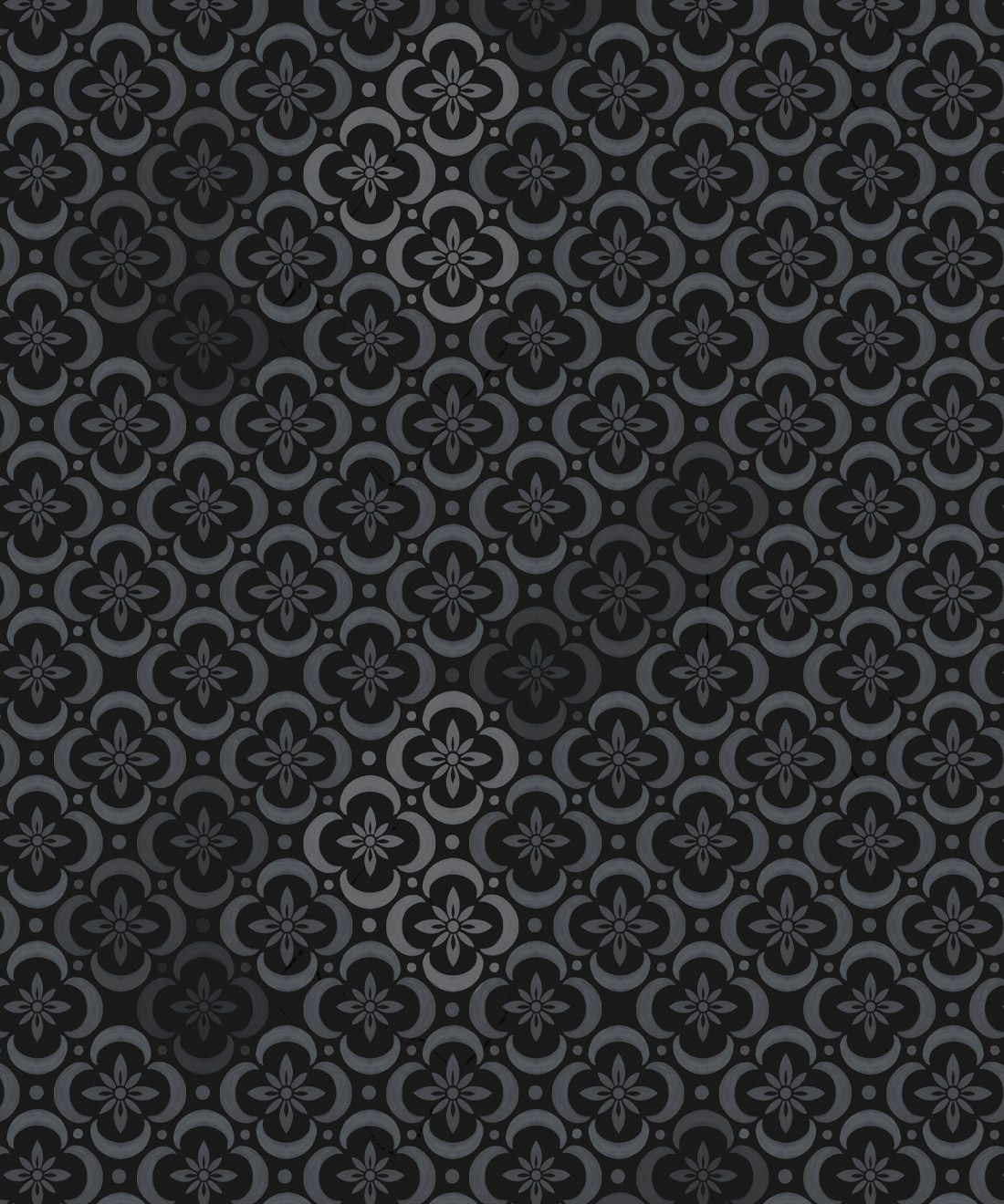 Garden Tiles Wallpaper • Geometric Wallpaper • Charcoal • Swatch