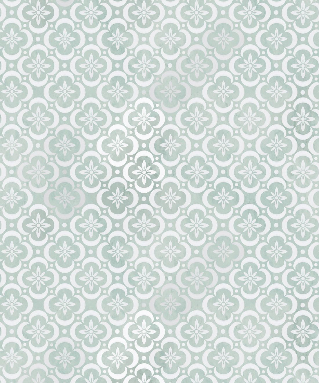 Garden Tiles Wallpaper • Geometric Wallpaper • Mint • Swatch