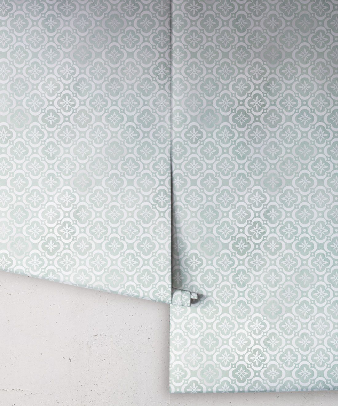 Garden Tiles Wallpaper • Geometric Wallpaper • Mint • Rolls