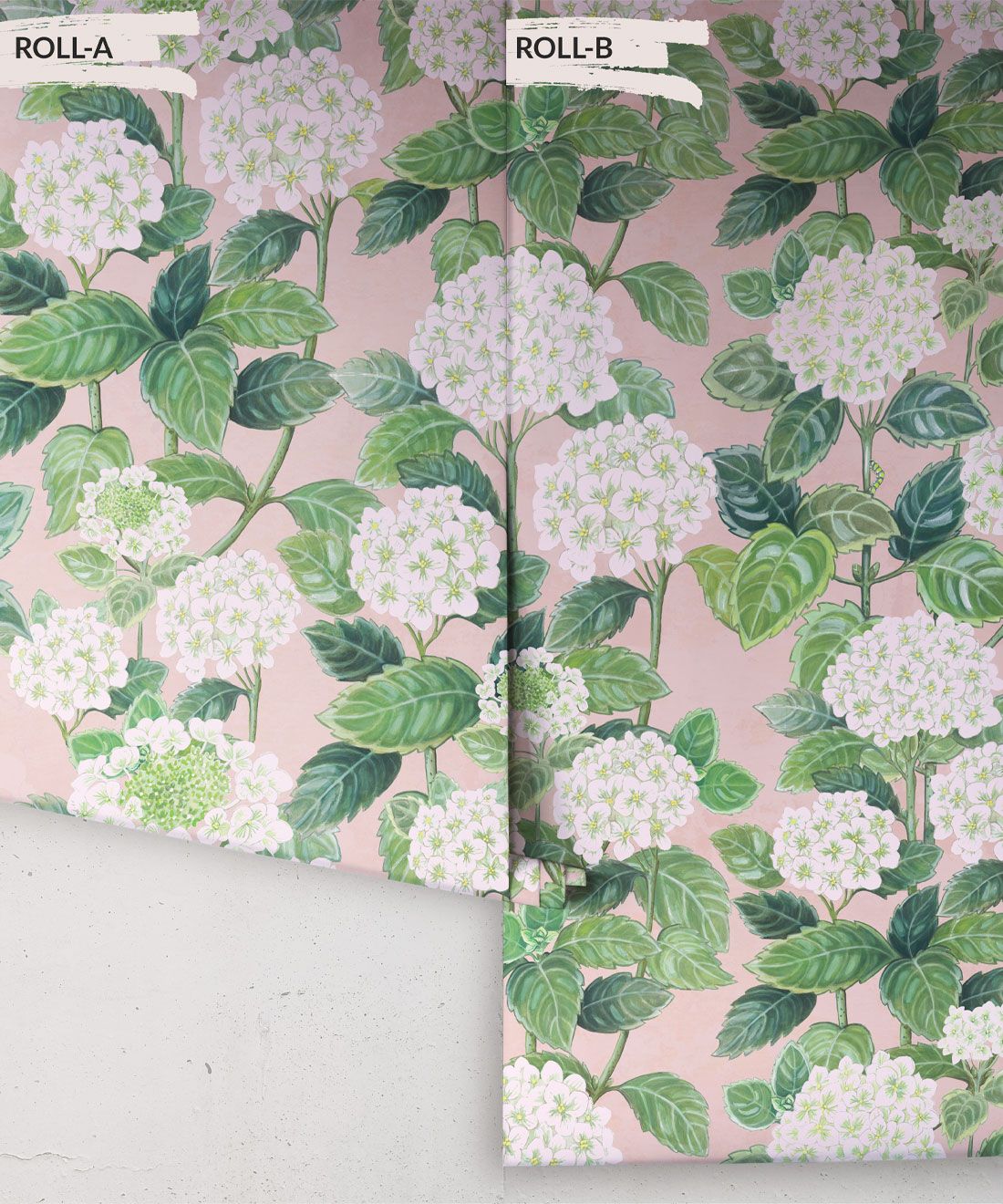 Hydrangea Garden Wallpaper • Pink • Rolls