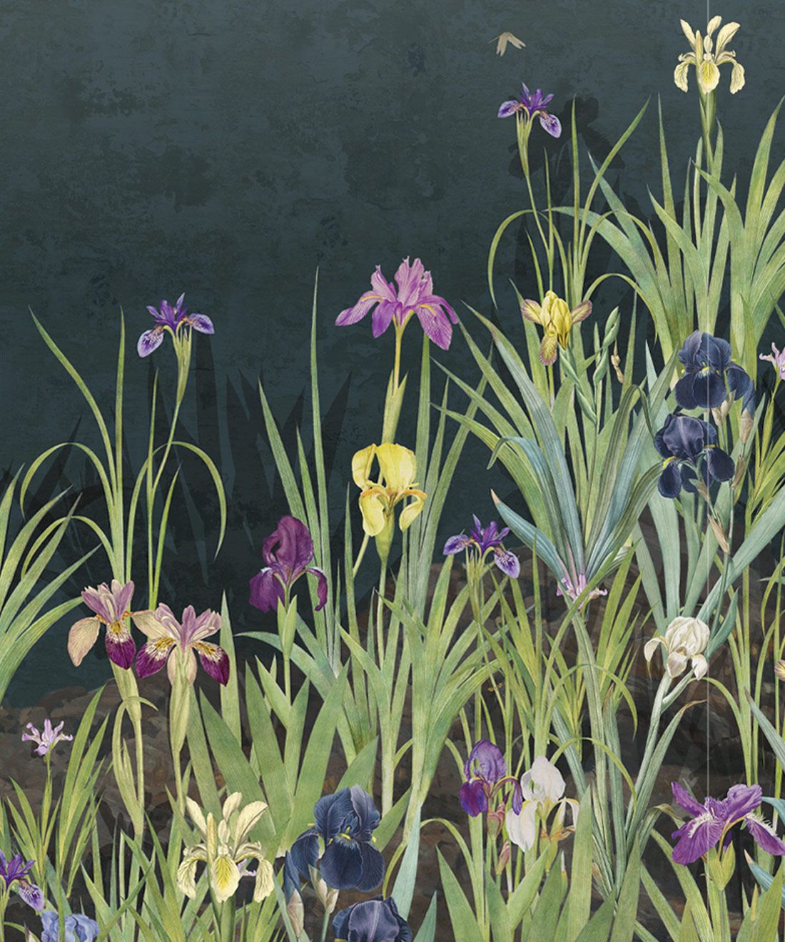 Iris Garden Mural • Navy • Swatch