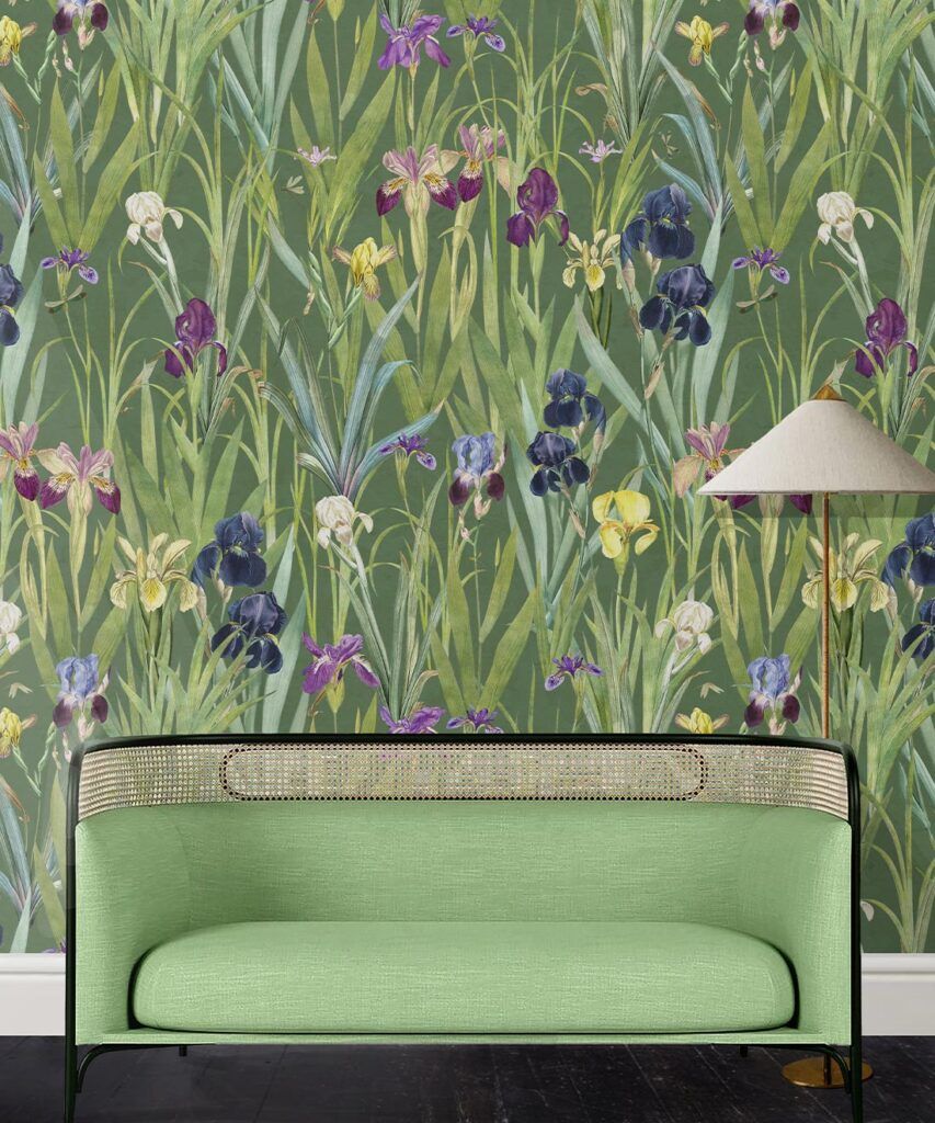 Iris Wallpaper • Floral Botanical Wallpaper • Milton & King USA