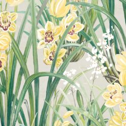 Garden Orchids Wallpaper • Yellow • Swatch