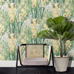 Garden Orchids Wallpaper • Yellow • Insitu
