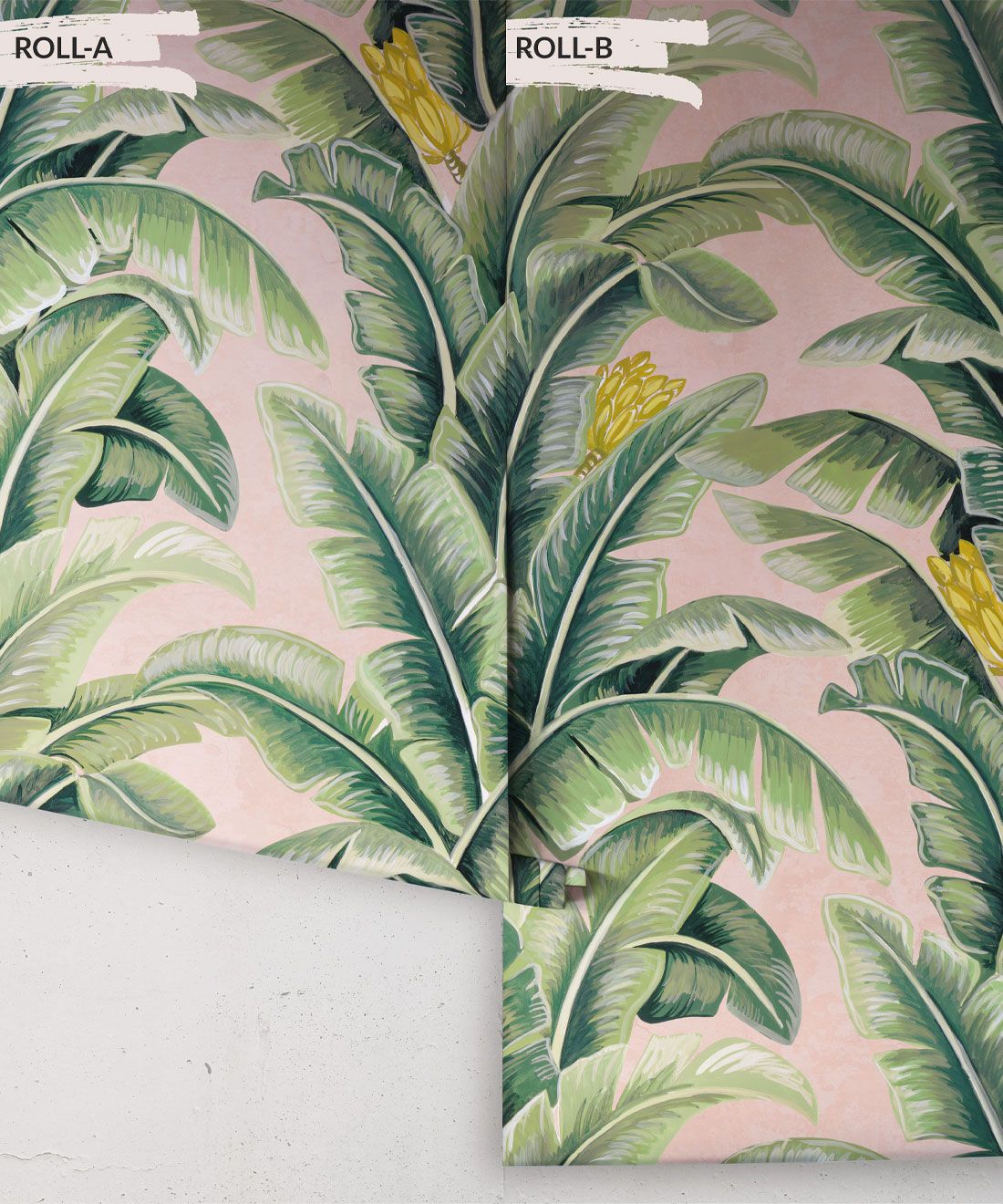 The Great Shalimar • Banana Leaf Wallpaper • Pink • Rolls