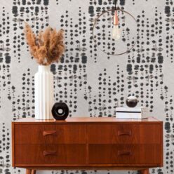 Love Notes Wallpaper • Shibori • Charcoal • Insitu