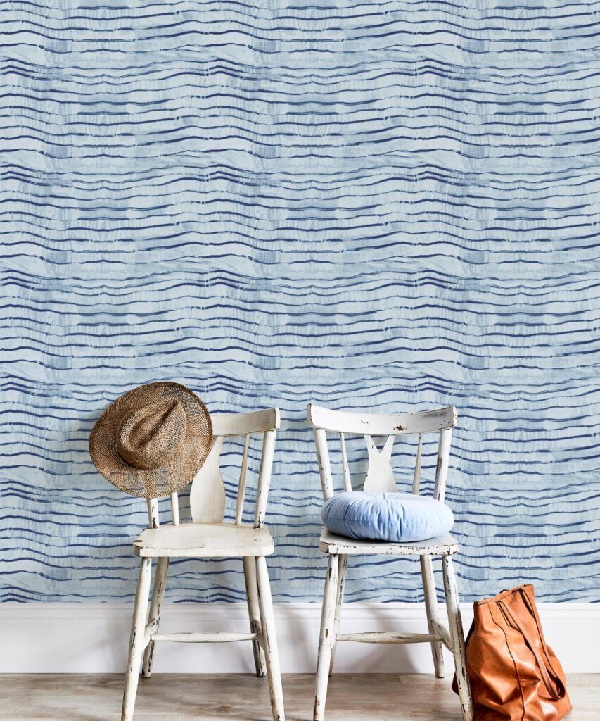 Lyrical Wallpaper • Japanese Shibori Waves • Milton & King