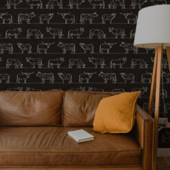 The Herd Wallpaper • Cow, Cattle, Farm Animals • Charcoal • Insitu