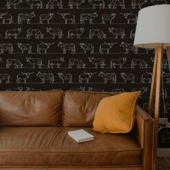 The Herd Wallpaper • Cow, Cattle, Farm Animals • Charcoal • Insitu