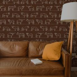 The Herd Wallpaper • Cow, Cattle, Farm Animals • Leather • Insitu