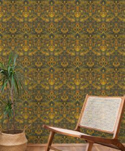 Damask Pomegranate Wallpaper • Mediterranean Tapestry • M & K