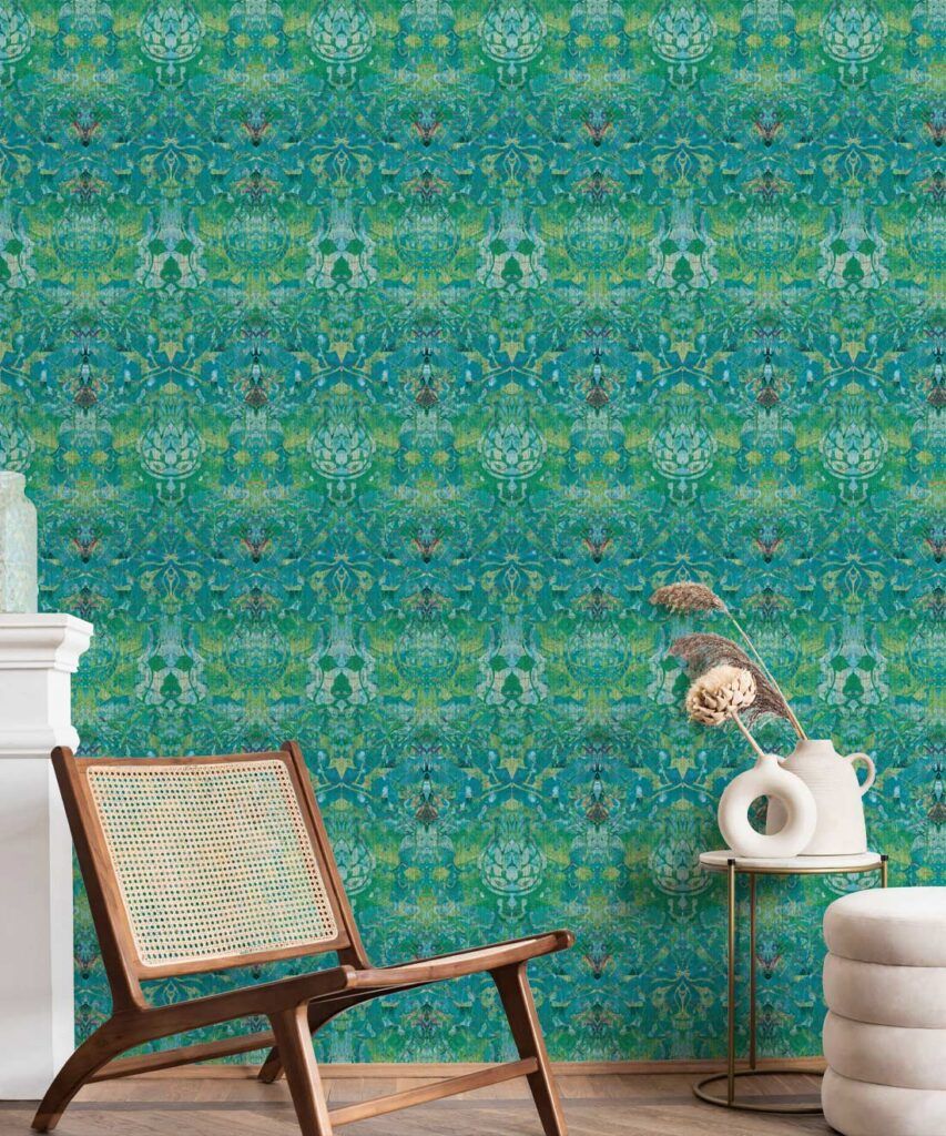 Damask Tulip Wallpaper • Turkish Style Design • Milton & King