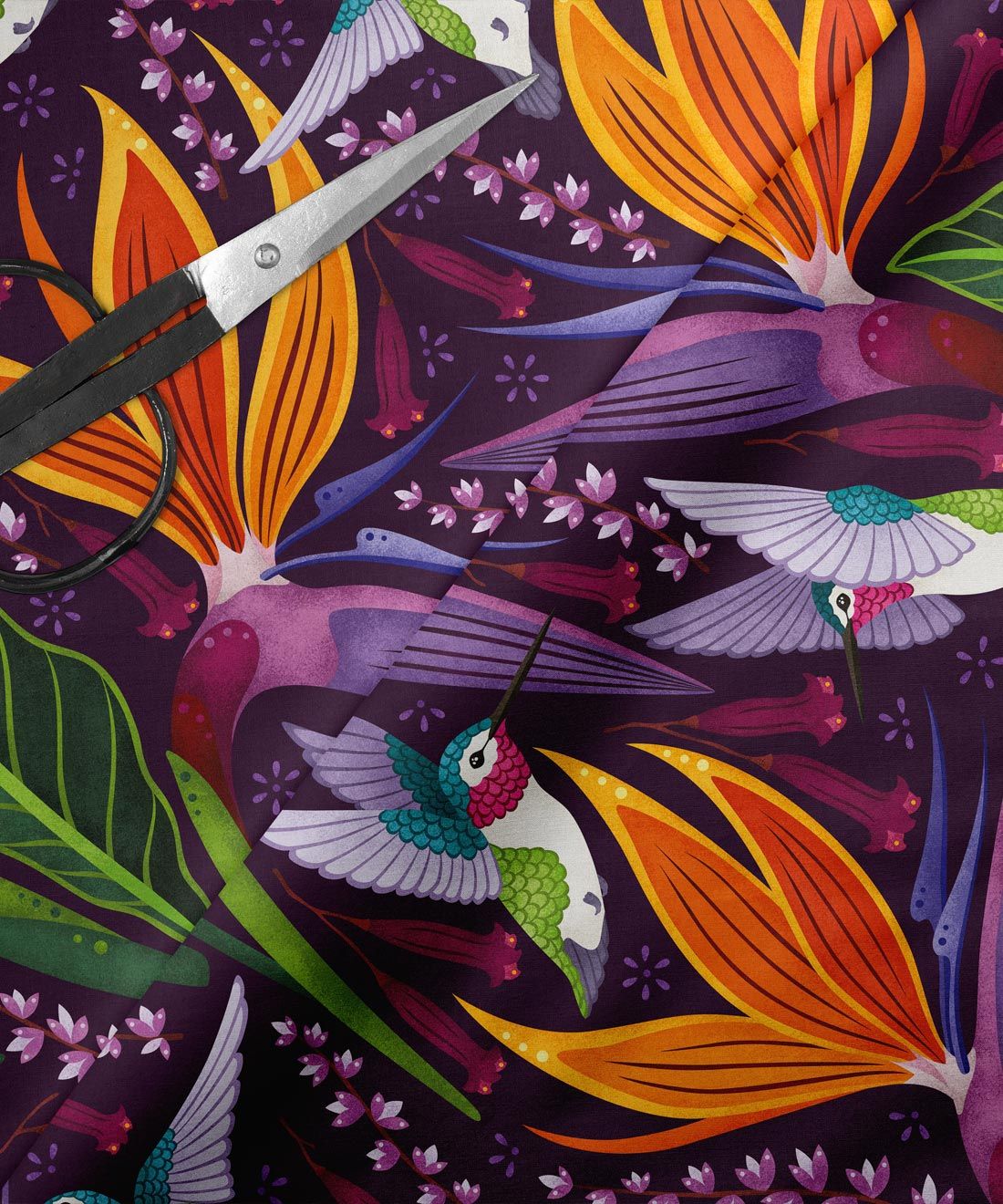 Hummingbirds Fabric • Bird Fabric • Scale