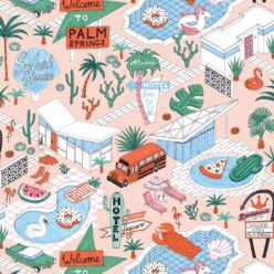 Pool Party Wallpaper • Jacqueline Colley • Coral • Swatch