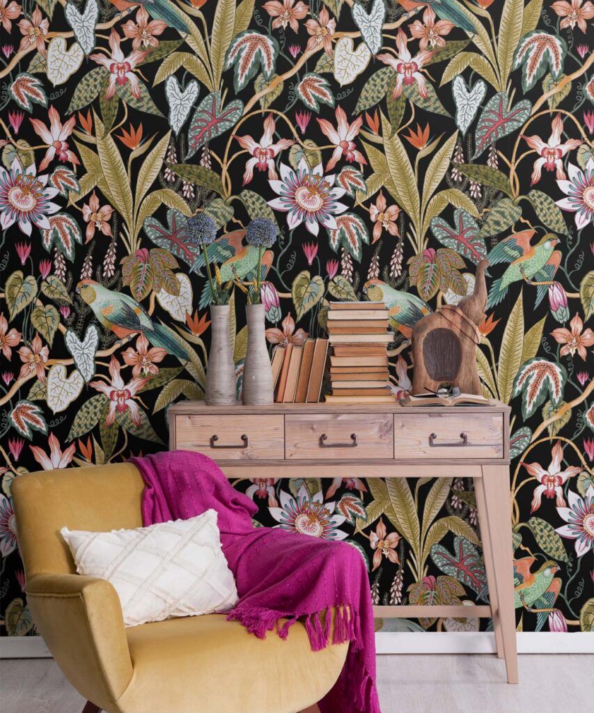 Parrot Jungle Wallpaper • Tropical Birds • Milton & King