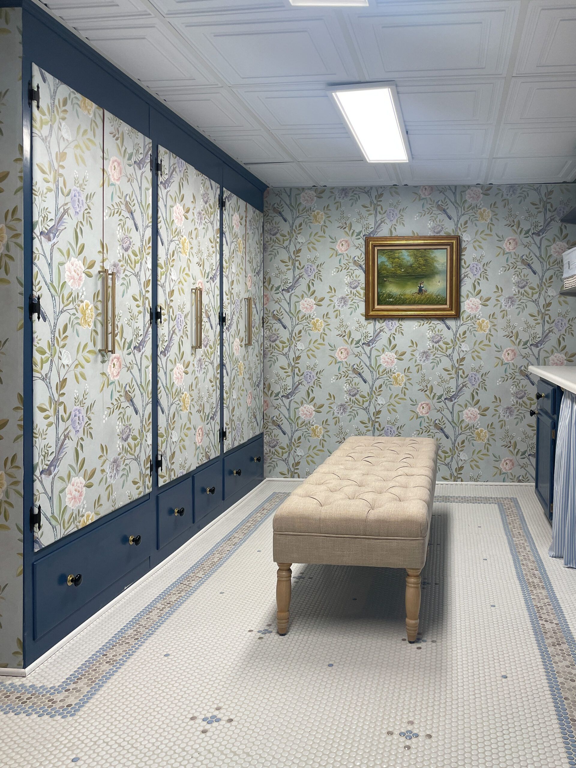 Laundry Room Wallpaper • Chinoiserie Wallpaper • Mehr Niazi • Blue Orchid living