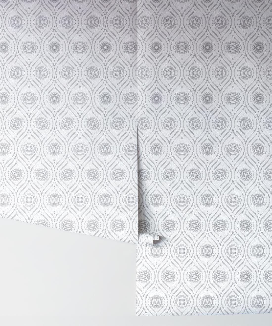 Retro Pop Wallpaper • Geometric • Grey Reverse • Rolls