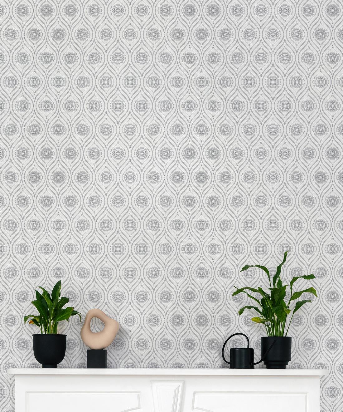 Retro Pop Wallpaper • Geometric • Grey Reverse • Insitu
