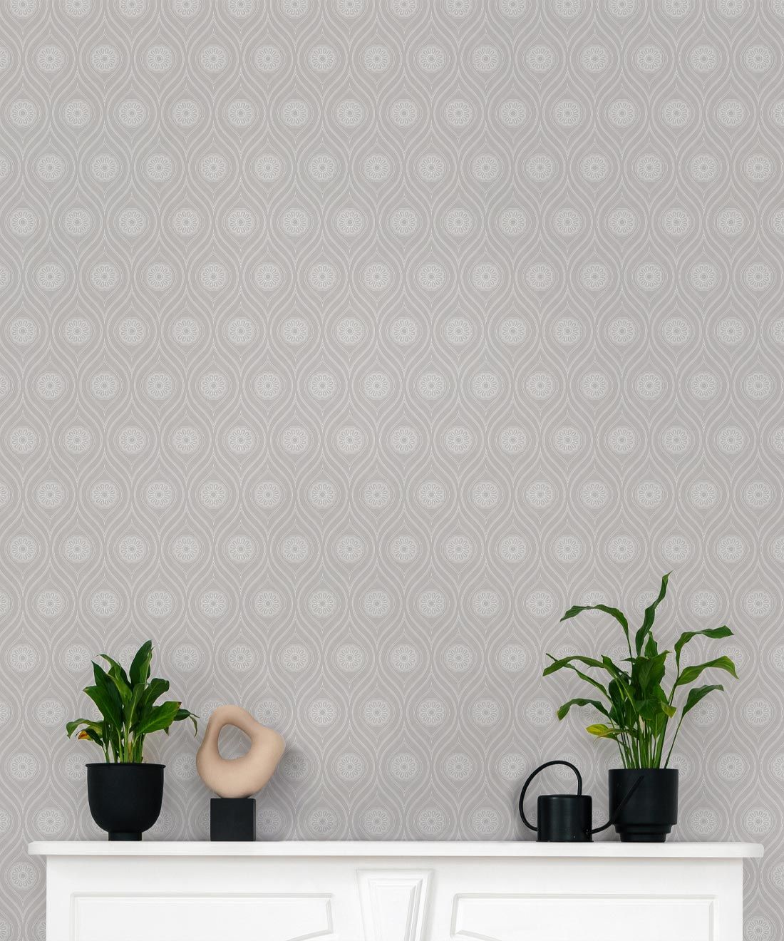 Retro Pop Wallpaper • Geometric • Light Grey • Insitu